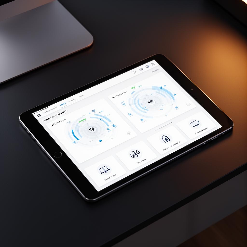 Technician reviewing smart home network diagnostics on a tablet